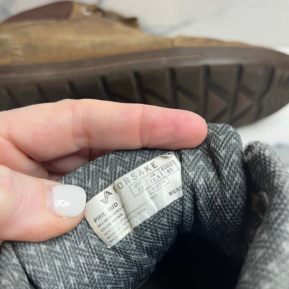 Forsake Phil Mid Waterproof Sneakers Boots Mens Sz 12 Brown Shoes Leather Walnut - Picture 4 of 9